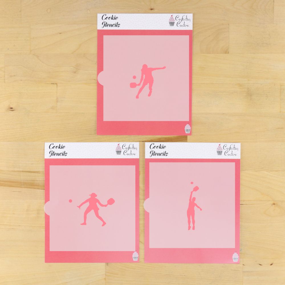 Women Pickleball Players Cookie Stencil