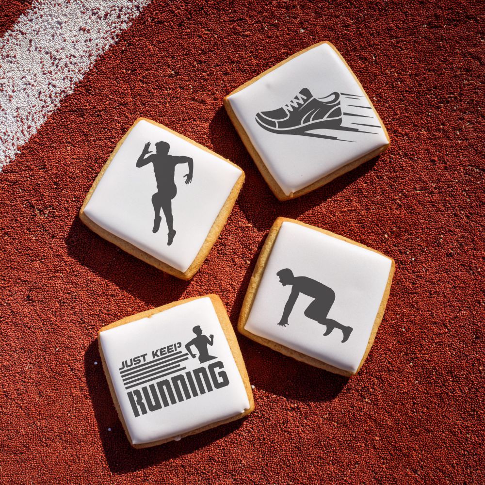 Male Runner Cookie Stencil Bundle