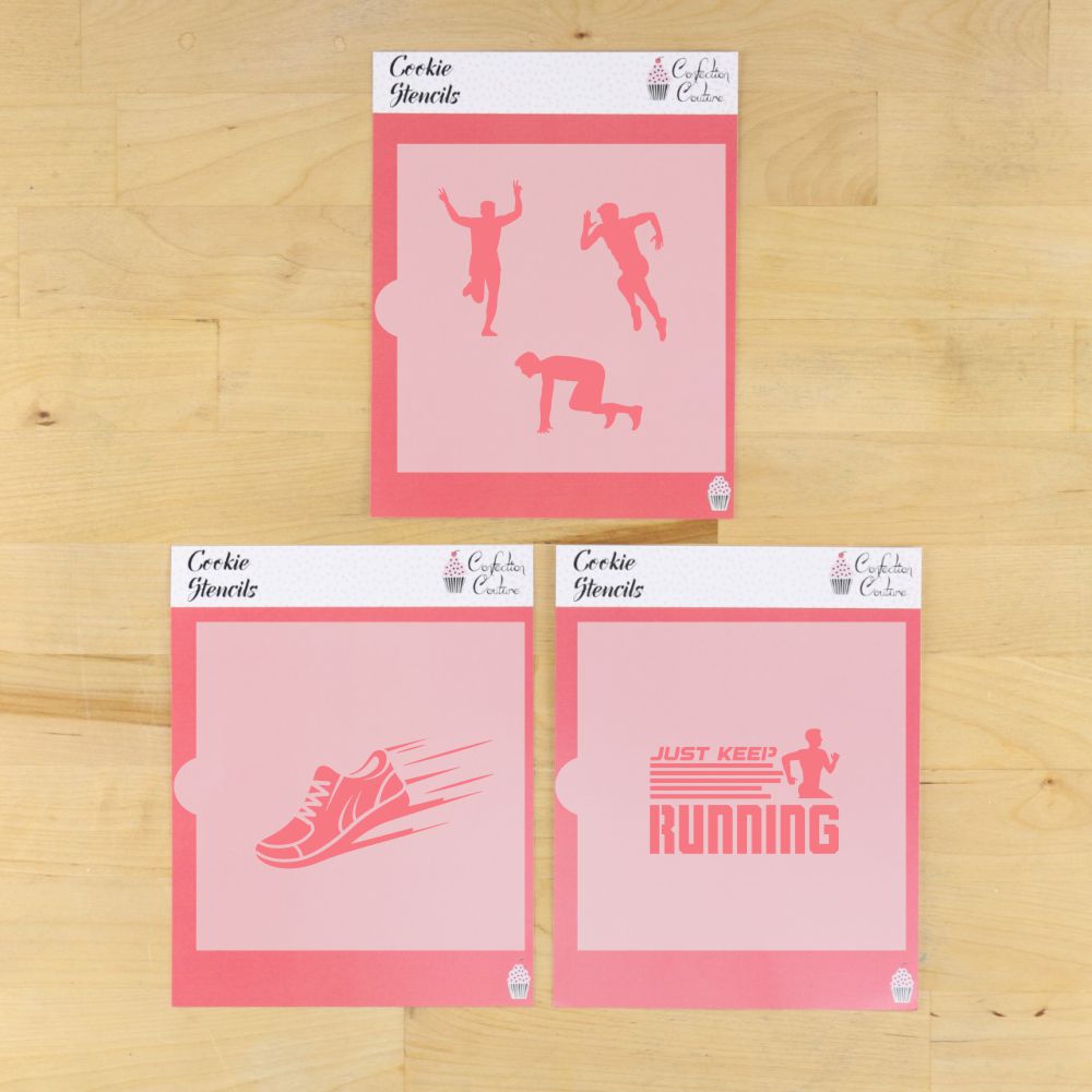 Runner Race Cookie Stencils 3 Piece Set