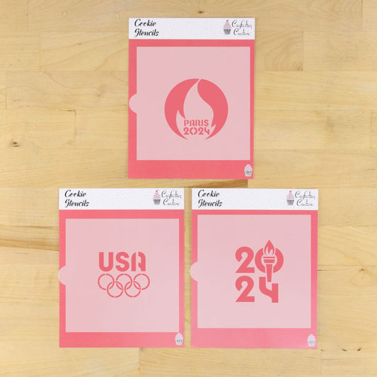 2024 Summer Olympic 3 Piece Cookie Stencil Set