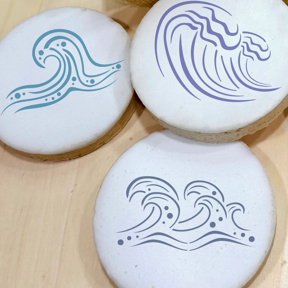 Ocean Waves Cookie Stencil