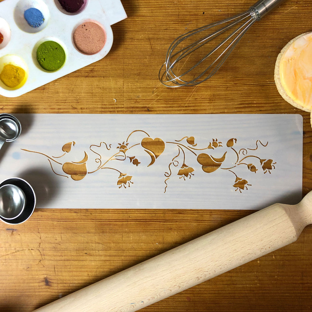 Springtime Vine Cake Stencil Side by Designer Stencils