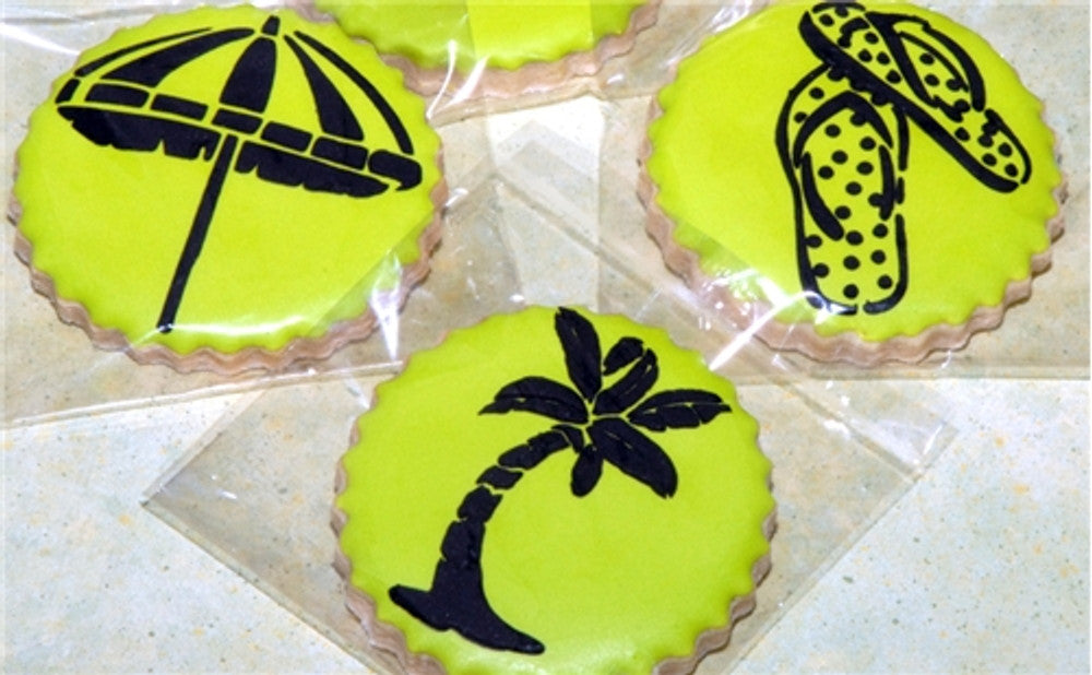 Beach Round Cookie Stencil Sets by Designer Stencils Cookies