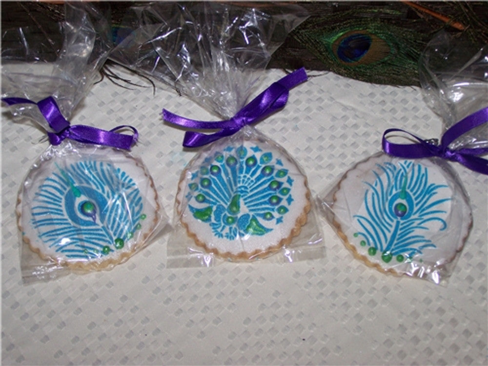 Peacock Round Cookies