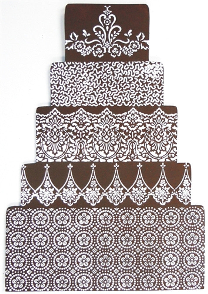 Circle Lattice Cake Stencil Side by Designer Stencils Cake