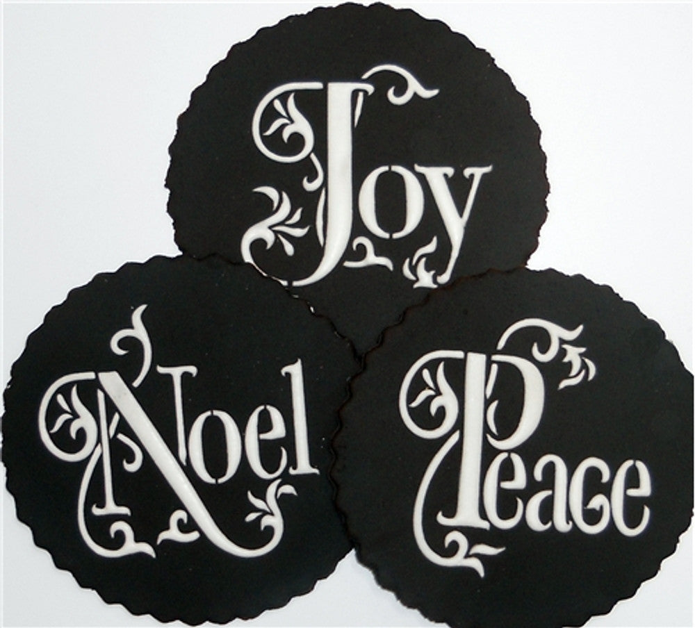 Joy, Noel, Peace Stencil Set for Cookies and Cupcakes – Confection Couture Stencils joy-noel-peace-stencil-set-for-cookies-and-cupcakes-confection-couture-stencils