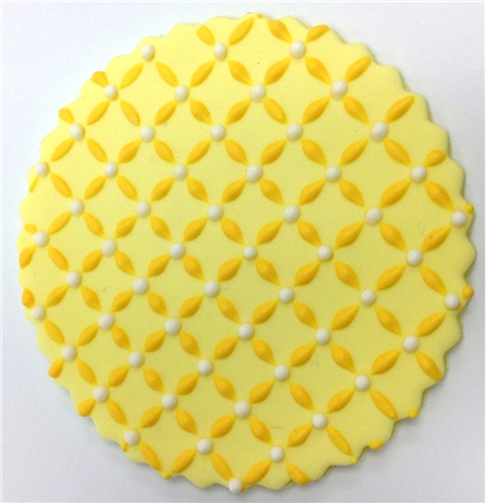 Tufted Lattice Miniprint Cake and Cookie Stencil by Designer Stencils Cookie