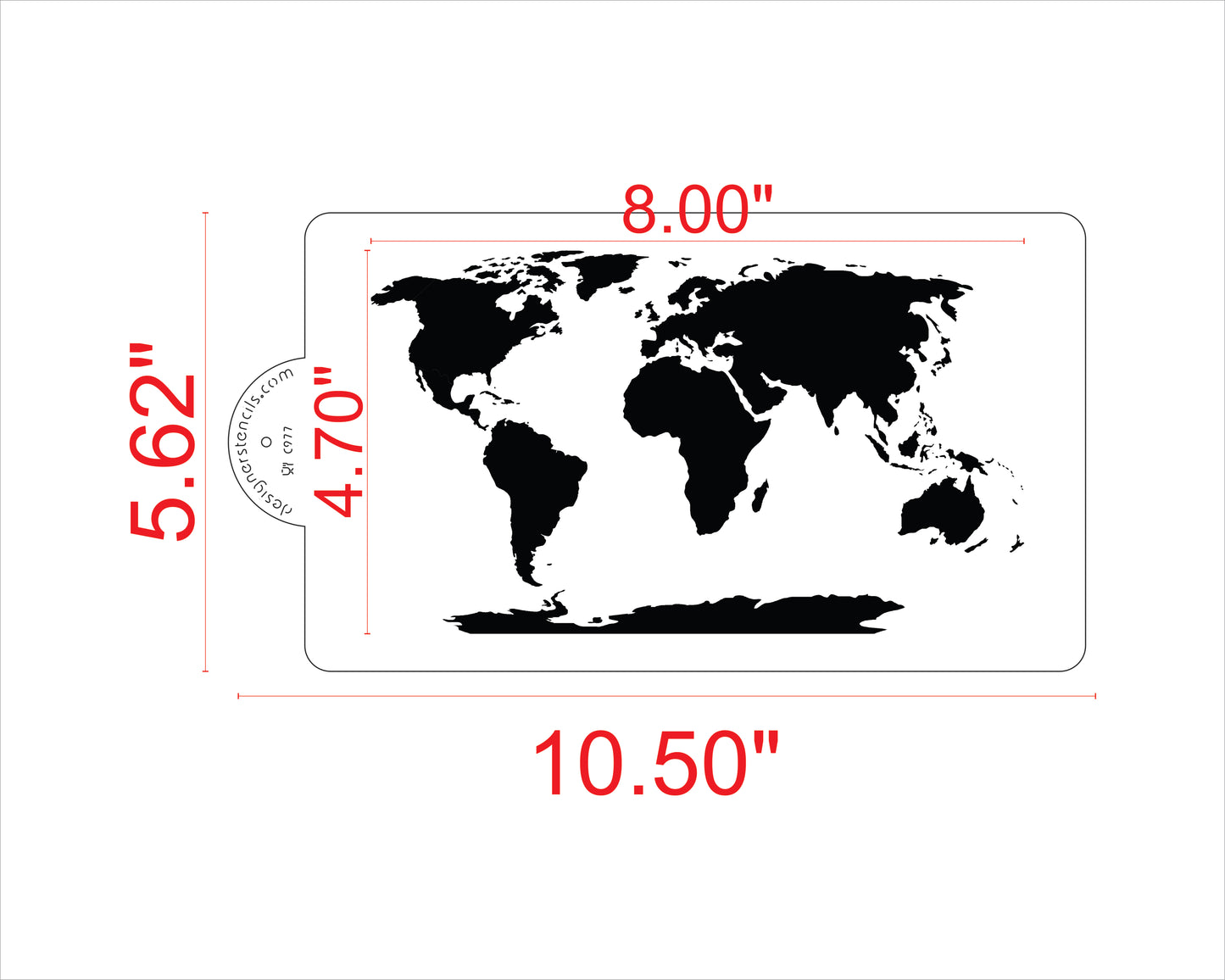 World Map Cake Stencil by Designer Stencils