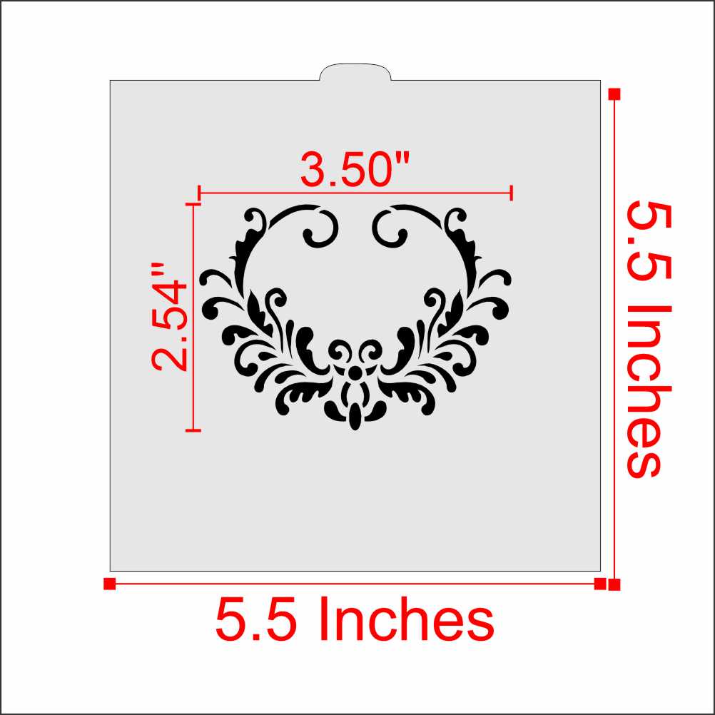 Heart Oval Cookie Stencil Measurements