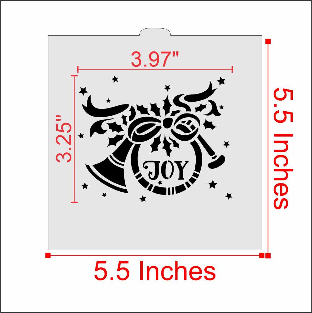 Joy French Horn Cookie Stencil Measurements