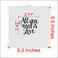 Measurements for the All You Need Is Love Cookie Stencil by Designer Stencils