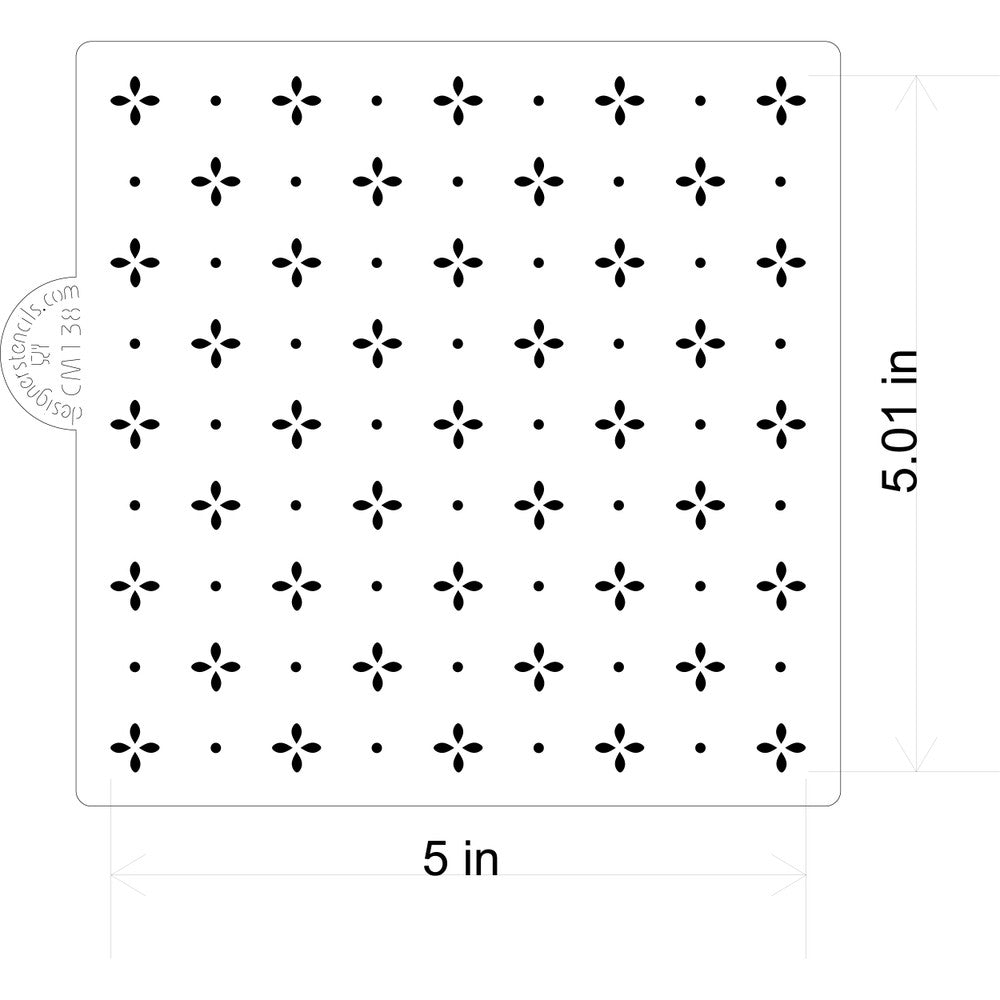 Petite Design Cookie Stencil by Designer Stencils Dimensions