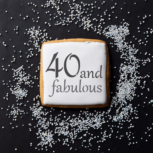 40 and Fabulous Cookie Stencil by Designer Stencils