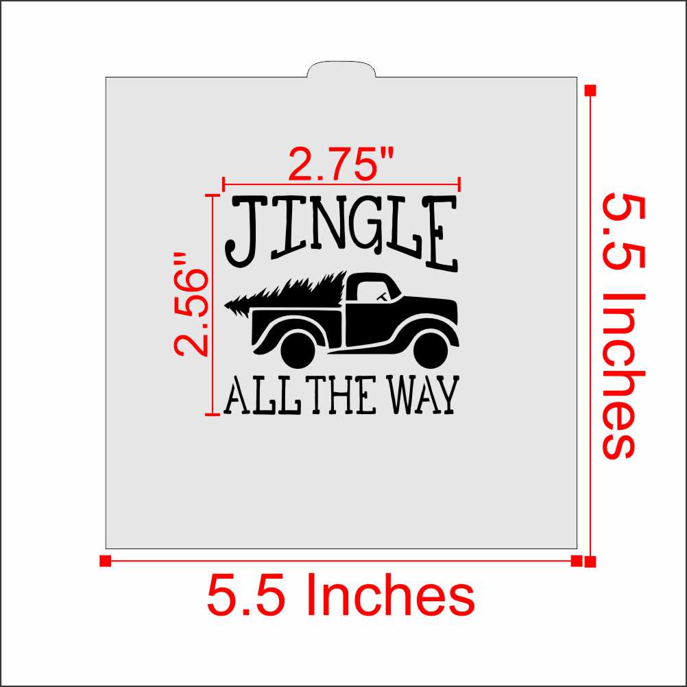 Jingle Vintage Truck Cookie Stencil by Designer Stencils