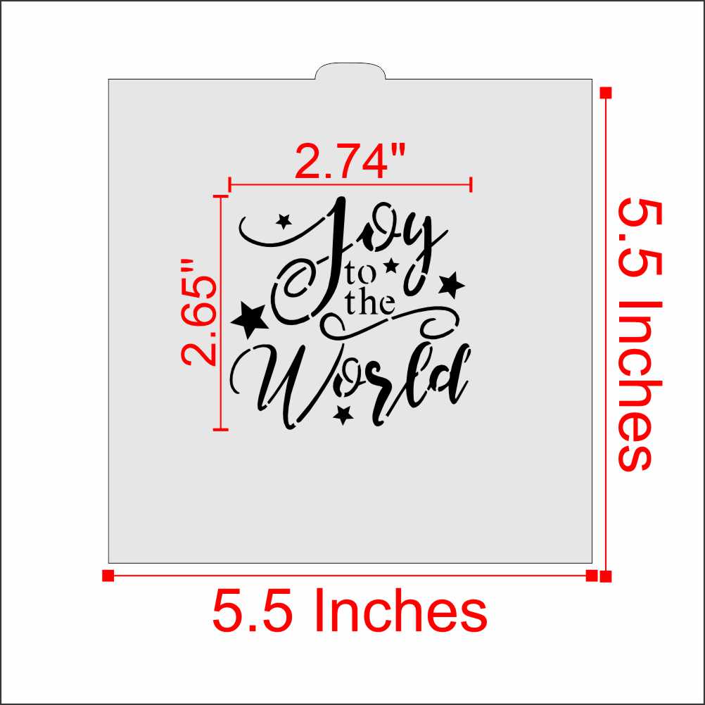 Joy To The World Cookie Stencil Measurements