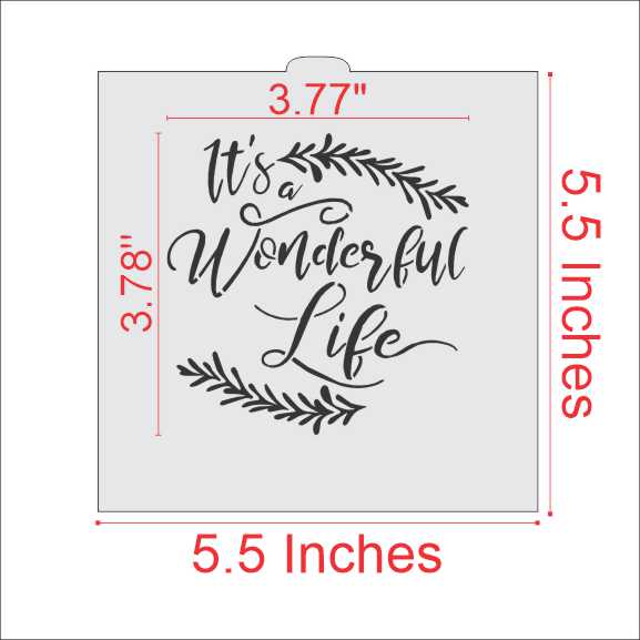 It's a Wonderful Life Cookie Stencil Measurements