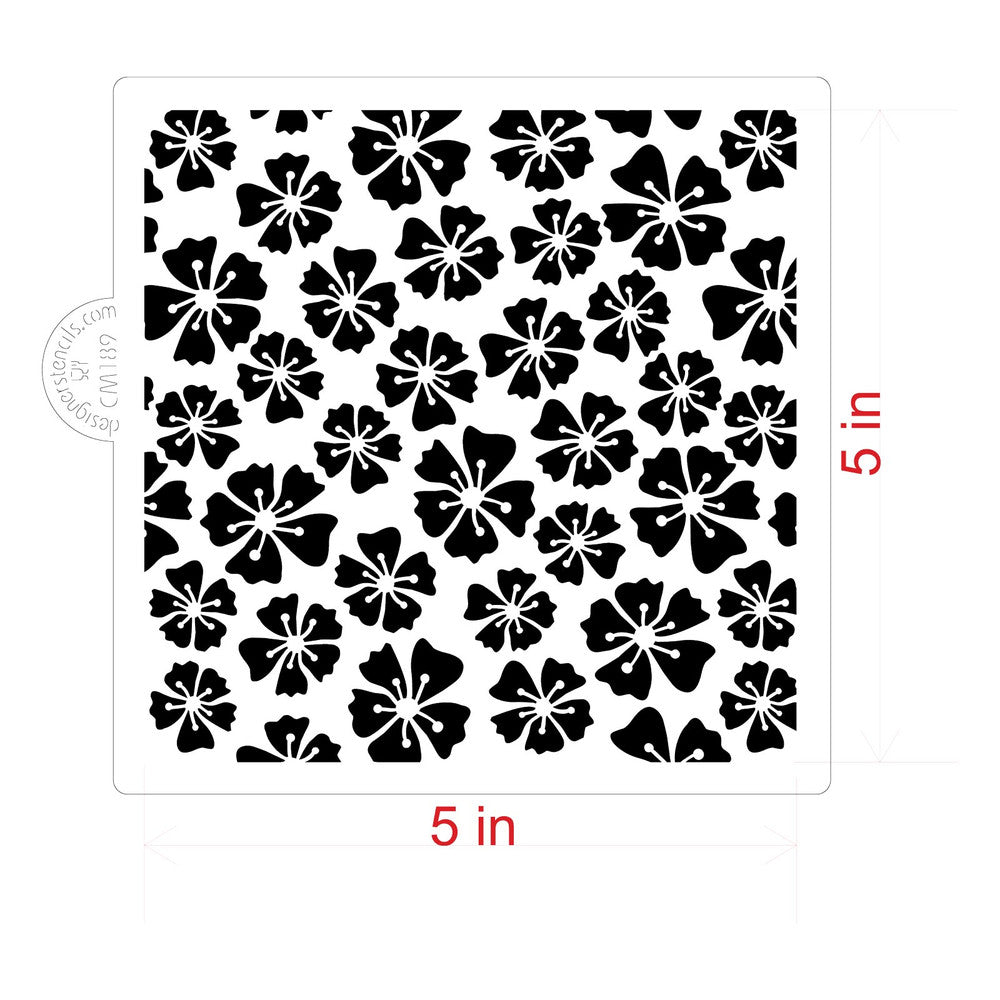 Flower Allover Cookie Stencil by Designer Stencils with measurements