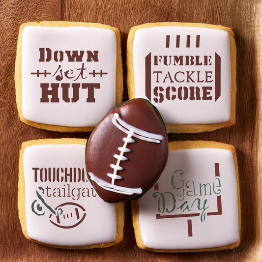 Game Day Football Message Cookie Stencils