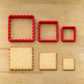 Nested Scalloped Edge Square Cookie Cutter Set