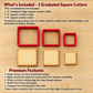 Nested Scalloped Edge Square Cookie Cutter Set