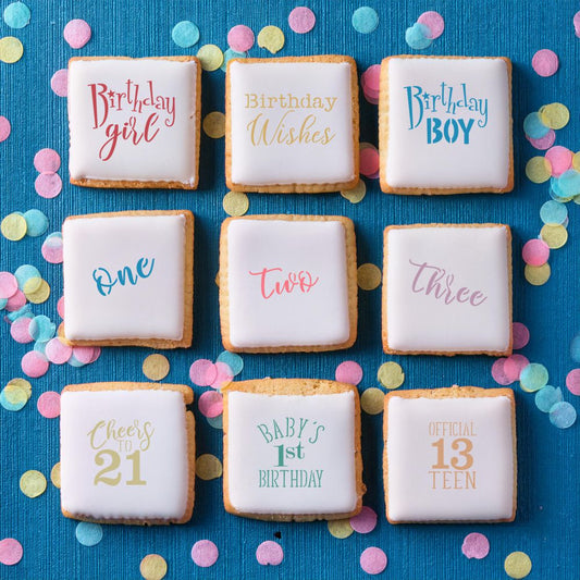 Birthday Messages Cookie Stencil Value Bundle