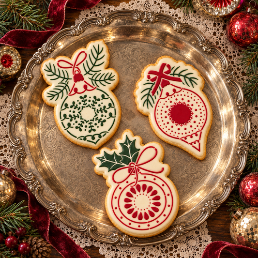 Vintage Glass Ornament Cookie Stencils
