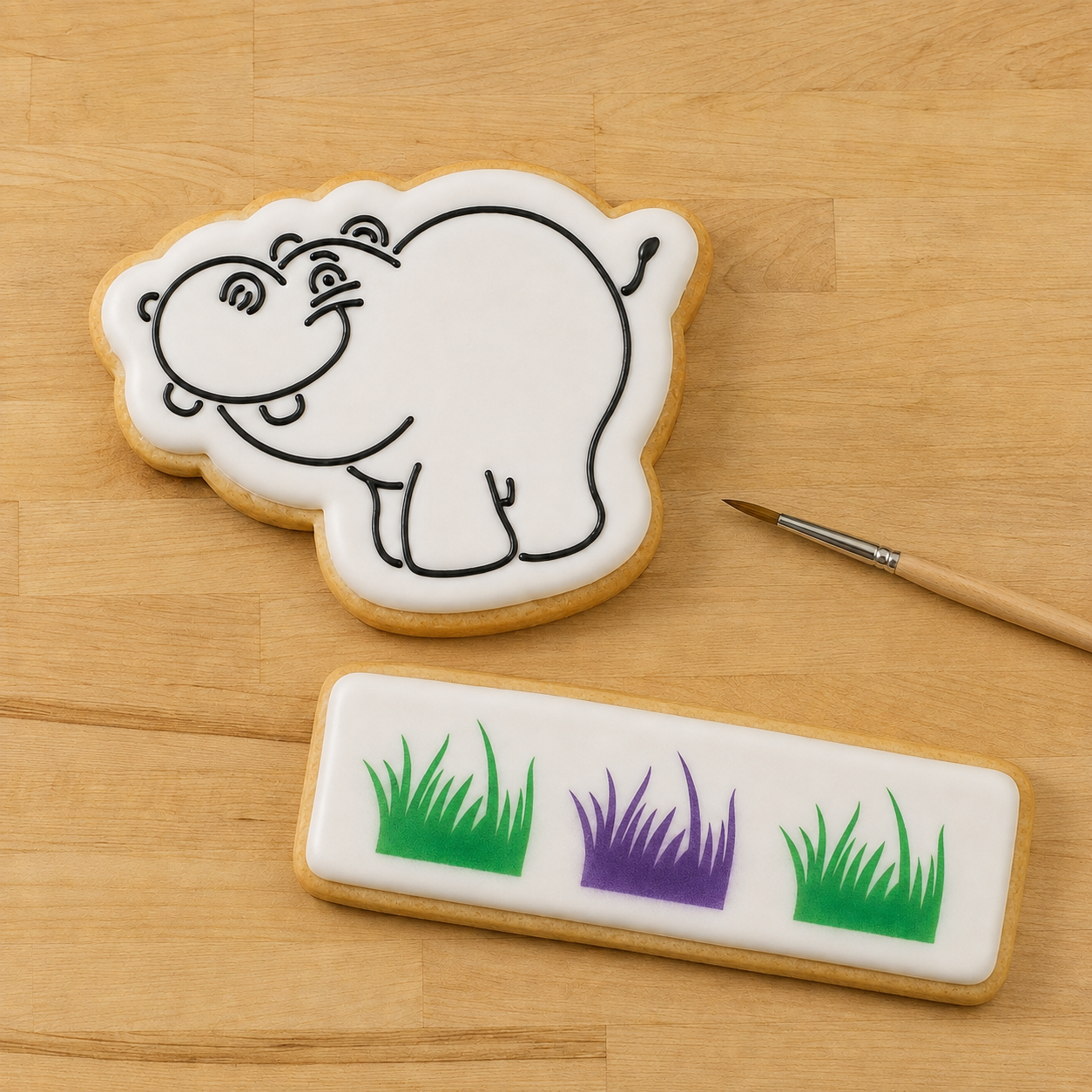 Hippo Paint Your Own Cookie Stencil
