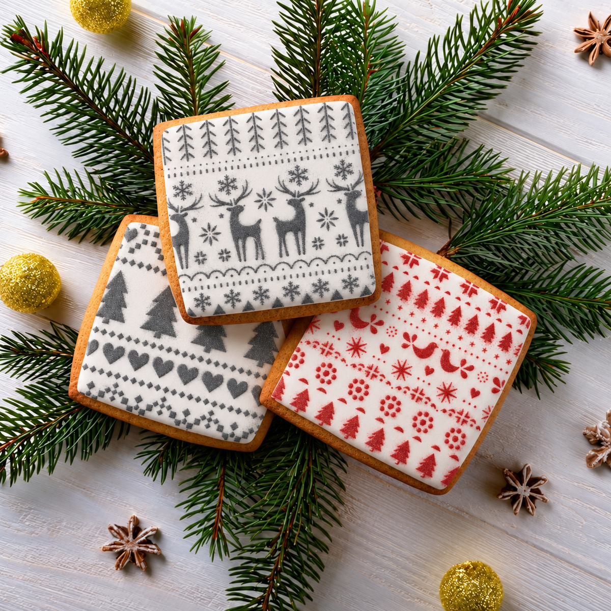 Fair Isle Backgrounds Cookie Stencil Value Bundle