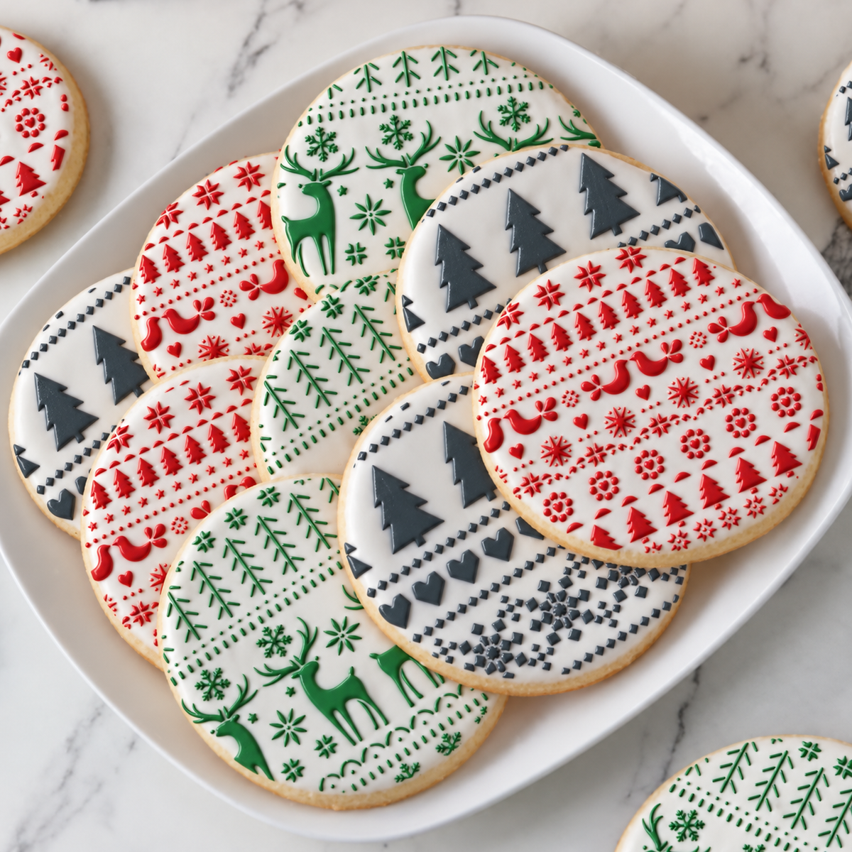Fair Isle Backgrounds Cookie Stencil Value Bundle