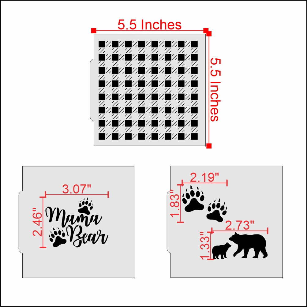 Mama Bear Cookie Stencil Bundle