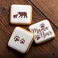 Baby Shower Cookies with a Cabin and Bear theme using Mama Bear Cookie Stencil Bundle