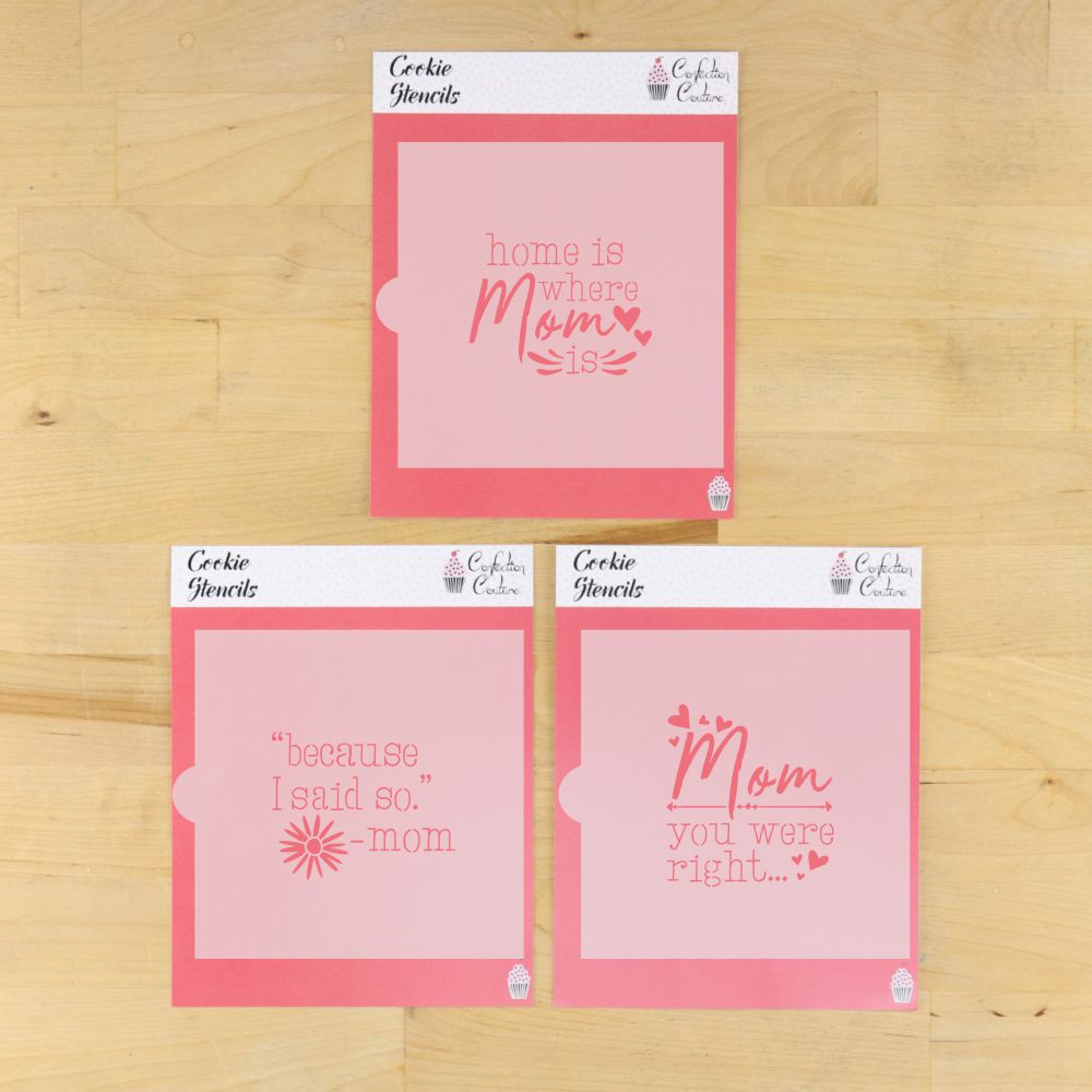 Mom Sayings Cookie Stencil Bundle