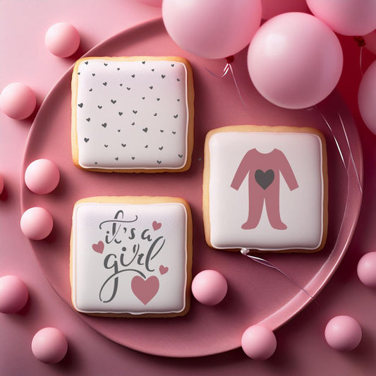 It's A Girl Cookie Stencil Bundle