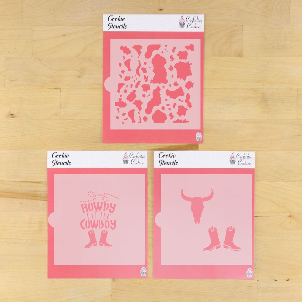 Cowboy Birthday Party Cookie Stencil Bundle