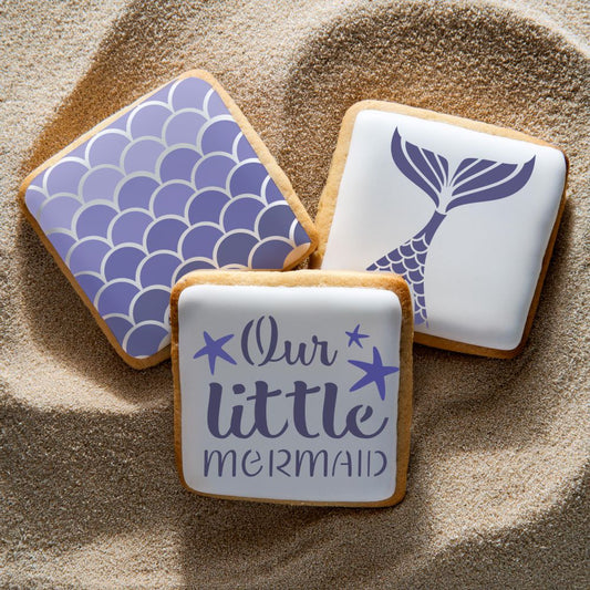 Little Mermaid Birthday Party Cookie Stencil Bundle