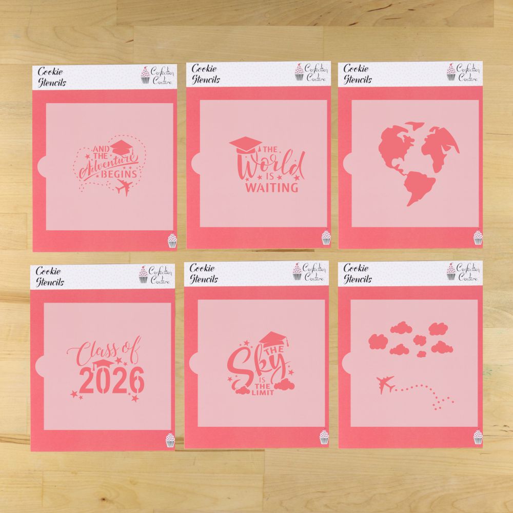 Adventure Graduation Cookie Stencil Set