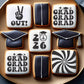 Peace Out Graduation Cookie Stencil Value Bundle