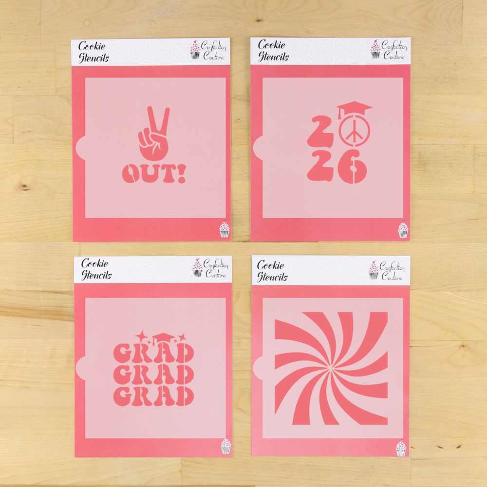 Peace Out Graduation Cookie Stencil Value Bundle