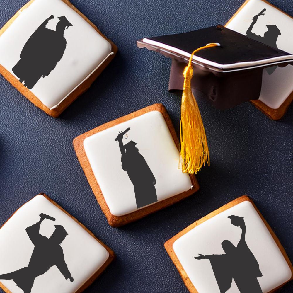 Female graduate cookie stencils