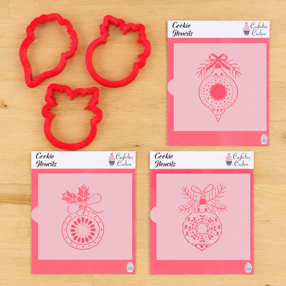 Vintage Glass Ornament Cookie Stencils