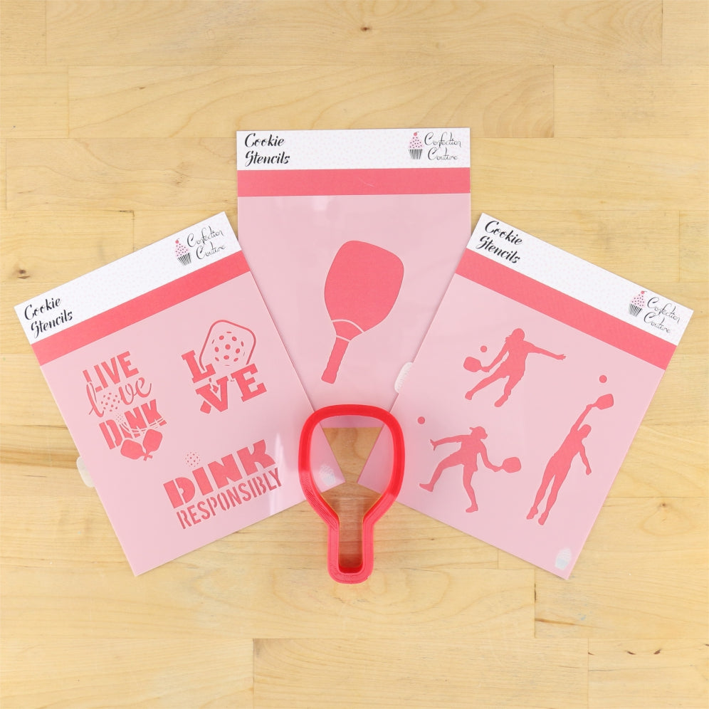 Women's Pickleball Cookie Stencil Bundle