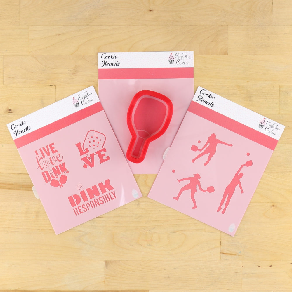 Women's Pickleball Cookie Stencil Bundle