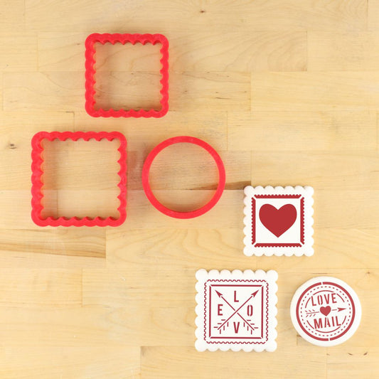 Valentine Stamps Cookie Stencil Bundle and Valentine Cookie Cutters