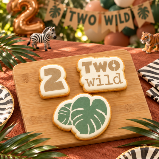 Two Wild Birthday Party Cookie Stencil Bundle