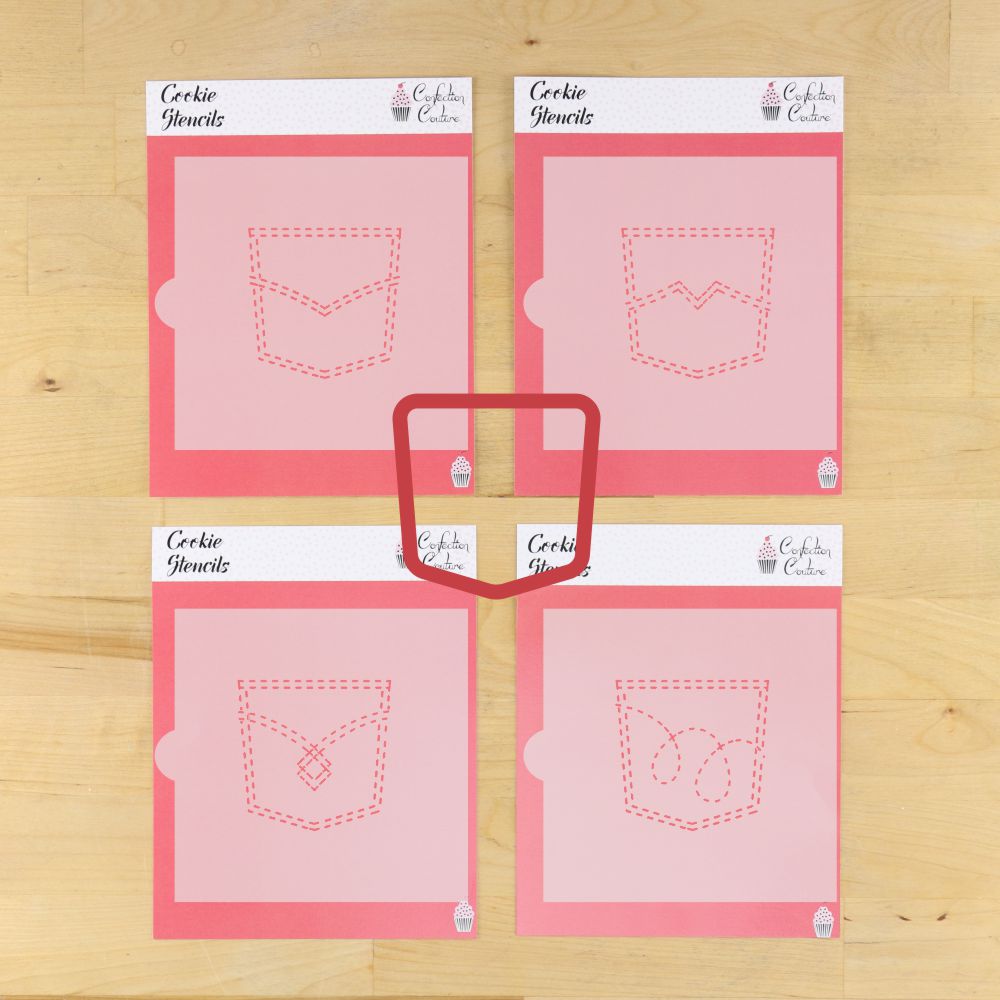 Blue Jean Pocket Cookie Stencils