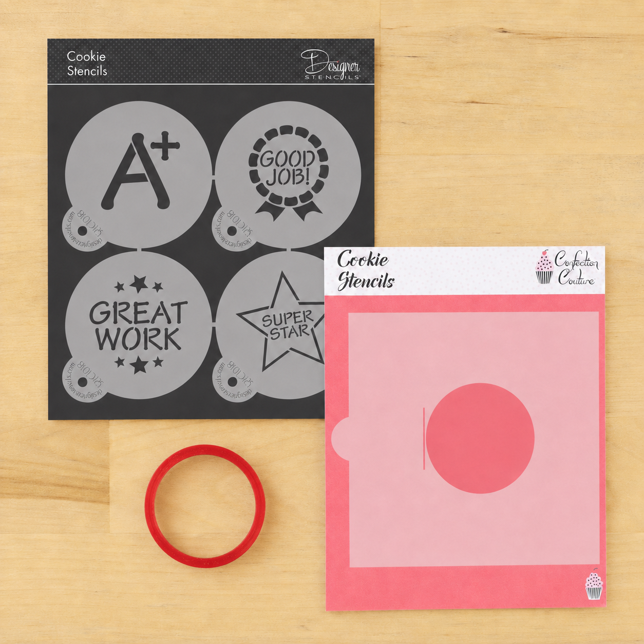 School Days Round Cookie Stencil Set by Designer Stencils