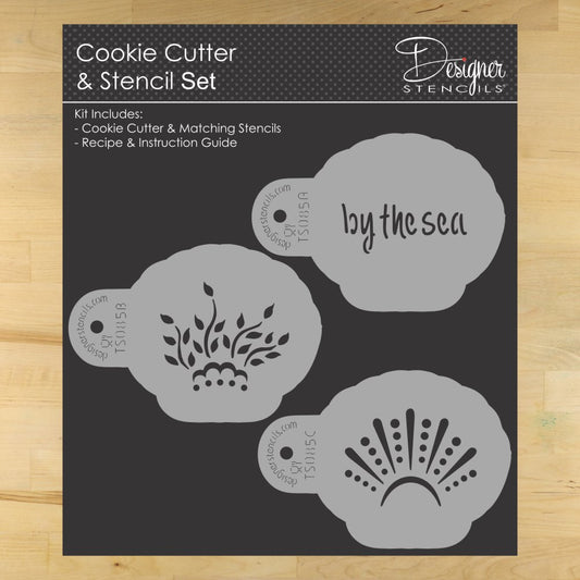 Seashells Cookie Stencil and Cutter Set