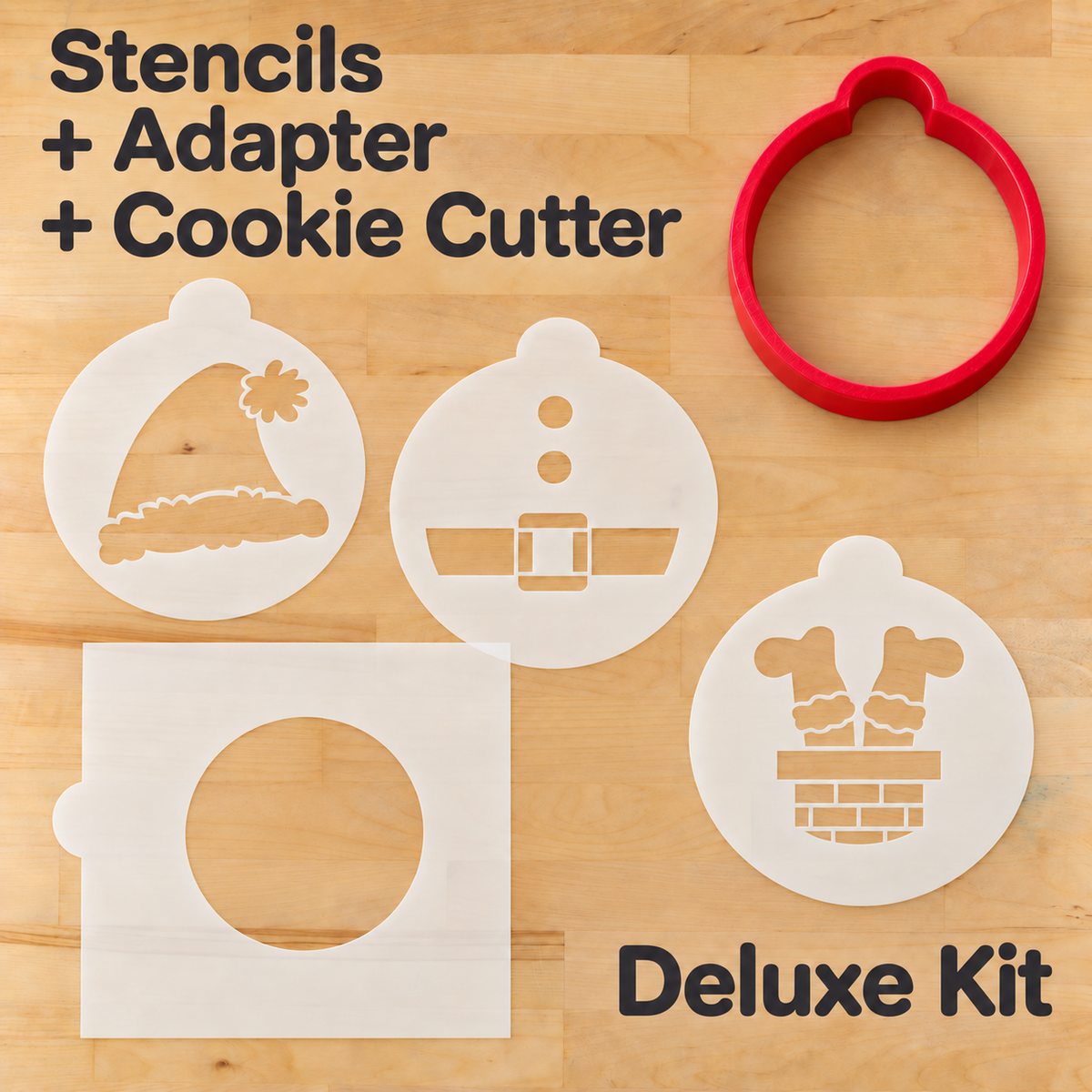 Silly Santa Round Cookie Stencil Set by Designer Stencils