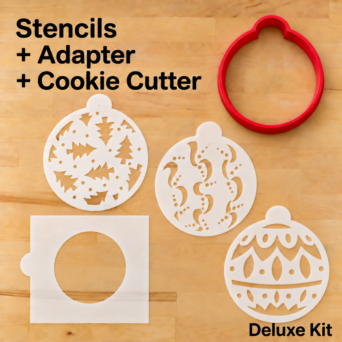 Christmas Balls Round Cookie Stencil Set by Designer Stencils