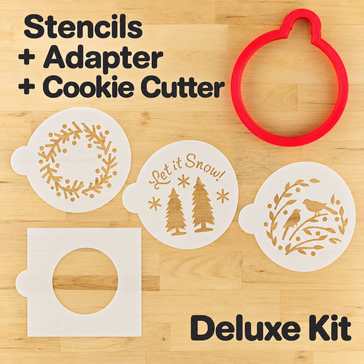 Let it Snow Round Cookie Stencil Set by Designer Stencils